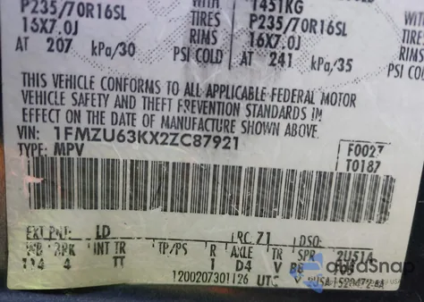 2002 Ford Explorer Xlt z USA, uszkodzony, nr VIN 1FMZU63KX2ZC87921